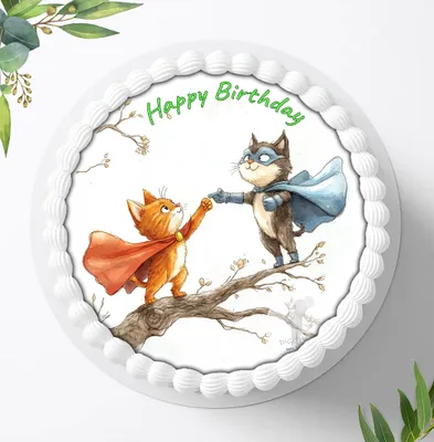 Produktbild von Für die Geburtstags Torte ein Tortenaufleger, Zuckerbild mit dem Motiv: Fellnasen, Essbares Foto für Torten, Fondant, Ø 20cm, 2426z