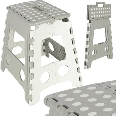 Image de Tabouret pliant antidérapant haut 39cm gris clair