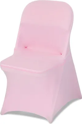 Productafbeelding van 50 roze stoelhoesjes, stoelhoes van polyester en Elasthan, stretch hoesjes voor bruiloften, feesten, diners, banketten en stoelen met een platte voorkant. Geschikt voor stoelen tot maximaal 17.72 x 18.11 x 30.31 inch