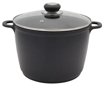 Produktbild von Kochtopf mit Glasdeckel Ø24 cm EUROHOME® – aus Aluguss, 24x24x16,5cm – hochwertiges Produkt, das eine langlebige Antihaft-Versiegelung bietet
