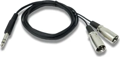 Obrázok produktu pre SYSTEM-S Audio Y kábel 180 cm AUX 6,35 mm TRS samec na 2x XLR 3-pólový samec