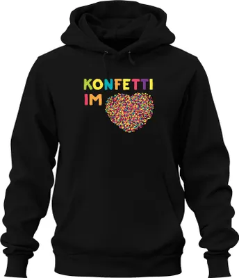 Produktbild von Konfetti im Herzen Geburtstag Party Valentinstag Liebe bunt Uni Hoodie Kapuzenpullover, Schwarz, 3XL