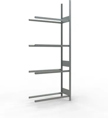 Produktbild von Räderanbauregal 2750x1050x400 mm - 4 Ebenen á 1050 mm, verzinkt