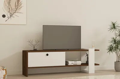 Produktbild von Skye Decor, Gaye- Gaye PUQ, Nussbaumfarbe,,Weiß, TV-Schränke, 36,8x120x25 cm, 100% Melaminbeschichtete Partikelplatte