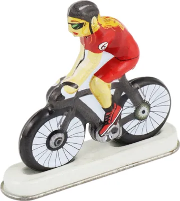 Produktbild von Blechspielzeug Mini Fahrrad Fahrradfahrer Modell 06 Miniatur Figur Blechfahrrad
