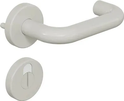Produktbild von Hewi Rosetten-Drückergarnitur 111R / 305.20R / 306.23NR FBM Riegel Vierkant 8mm TS38,1-43mm lichtgrau - 111R02.130 97