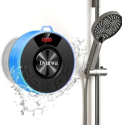 Produktbild von Wasserdichter Bluetooth Duschlautsprecher mit Saugnapf, Tragbarer Bluetooth 5.3 Lautsprecher, Stereo-Sound, 10 Std Akku, RGB-Licht, IPX7