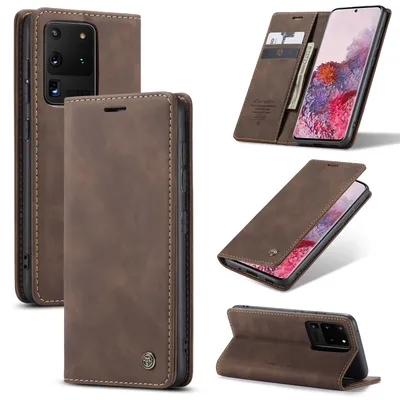 Produktbild von Handy Hülle für Samsung Galaxy S20 Ultra Klapphülle Case Cover Handy Tasche Etui CaseMe - Dunkelbraun