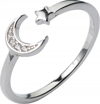 Image de Bague réglable en argent pour dames cadeau universel étoile de lune