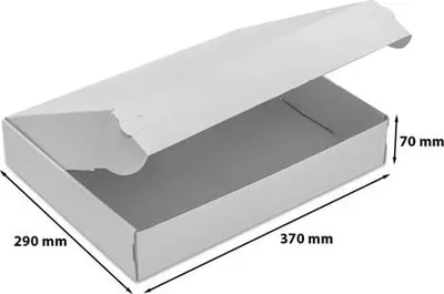 Produktbild von Karton, weiß, lackiert, 370 x 290 x 70 mm, Größe A