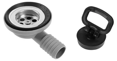 Produktbild von Waschbecken Ablaufstopfen 50 mm, Camping Spülbecken Ablaufgarnitur mit Verschluss