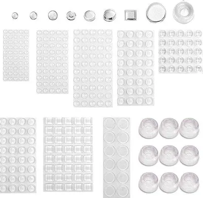 Produktbild von Famanu Gummipuffer 9 Größen - transparente Schutzpuffer, selbstklebend