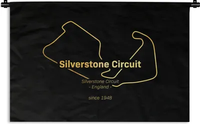 Produktbild von MuchoWow® Wandteppich Wandbehang F1 - Silverstone - England 60x40 cm Tapisserie Dekoration Wandtuch - Wanddekorationen