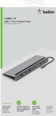 Immagine prodotto di Belkin CONNECT 11-in-1 - Dock multipunto - USB-C - VGA, HDMI, DP - GigE