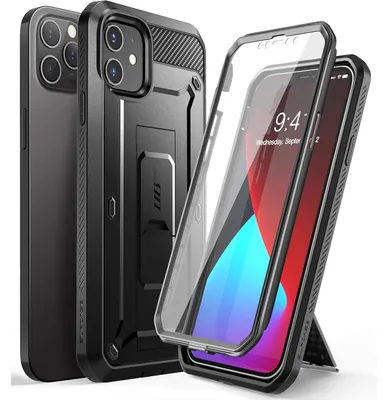 Produktbild von Schutzhülle für iPhone 12/12 Pro (6.1") mit Displayschutz und Gürtelclip, Schwarz