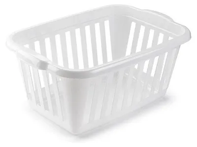 Produktbild von Waschekorb - weiss - Kunststoff - 40 Liter - 60 x 40 x 26 cm - Korbe fur Wasche - Haushalt