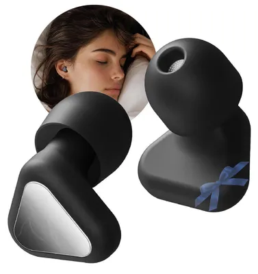 Immagine prodotto di Tappi per le orecchie per un sonno profondo, SNR 45 dB, riutilizzabili, in silicone medico, morbidi, senza pressione, ideali per chi dorme su un lato, per viaggi e per l'uso in ambienti di lavoro. Set con inserti e custodia