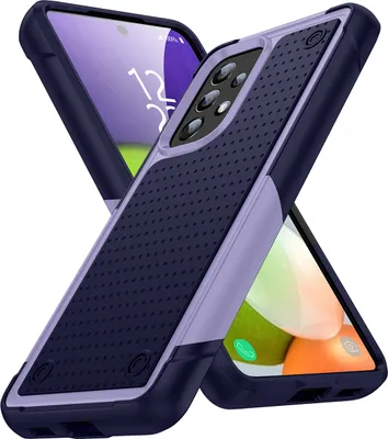 Produktbild von Für Samsung Galaxy A52S A52 5G/4G Hülle Militärqualität Stoßfest Hybrid 2 in 1 Hart PC Weich TPU Handyhülle Lila Blau