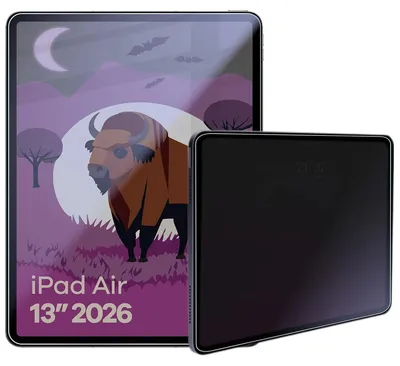 Produktbild von Hybridglas mit Privatschutzfilter für iPad Air 13" M4 2026, Bizon Tab Hybrid Shadow, Matt