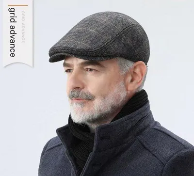 Produktbild von Herren-Mütze aus schwarzem Filz, mit Ohrklappen, Größe 56-60 cm