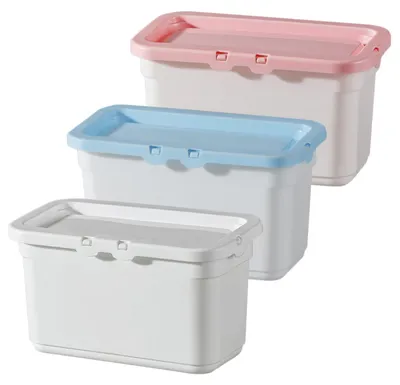 Image de Boîte avec couvercle pour capsules de lessive, récipient en plastique hermétique pour capsules et dosettes de lessive, grande boîte de rangement à usage domestique.