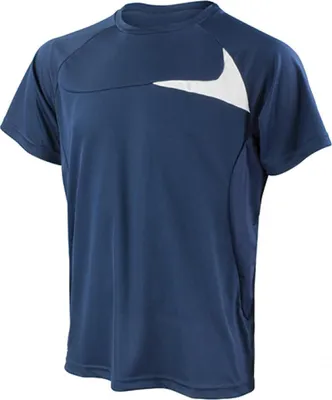 Produktbild von SPIRO S182M | Mens Dash Training Sport T-Shirt + Cool-Dry - Farbe: Navy/White - Größe: S