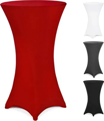 Immagine prodotto di Deuba Copritavolo Stretch per Tavoli Alti Rotondi Lavabile 30°C Piedi Rinforzati Tanti Colori e Misure Ø 80 cm Bordeaux