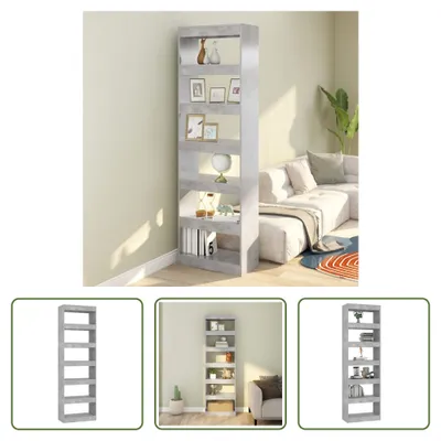 Produktbild von The Living Store Bücherregal/Raumteiler Betongrau 60x30x198 cm