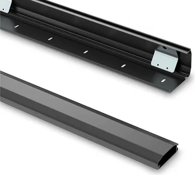 Immagine prodotto di Canalina per cavi PureMounts® in alluminio con nastro adesivo + viti/tasselli, 0,50 m, nera