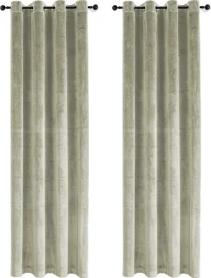 Produktbild von Vorhang 2er Set Ösen Sand Beige Verdunkelung 140x245 cm Samt weich Gardine