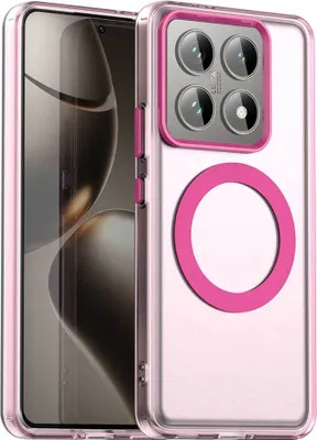 Obrázek produktu pro Pouzdro pro Xiaomi 14T, kompatibilní s MagSafe, tenké poloprůhledné matné nárazuvzdorné pouzdro na telefon Červený