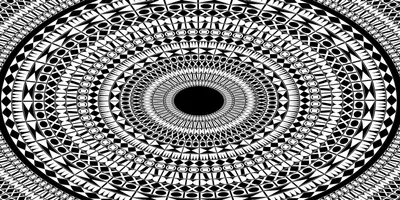 Produktbild von Tulup® Leinwandbild - 140x70 cm - Wandkunst - Drucke auf Leinwand - Leinwanddruck  - Kunst: modern & klassisch - Schwarzweiß - Kreis Verzierungen