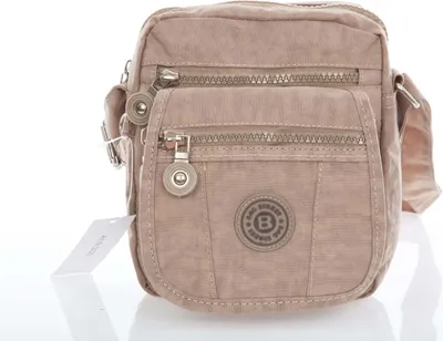 Produktbild von Bag Street Kleine Damentasche Leicht Crinkle Nylon Umhängetasche Beige