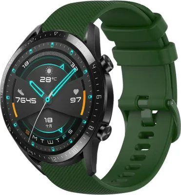 Produktbild von Strap-it Huawei Watch GT 2 Luxus Silikonarmband (Armeegrün)