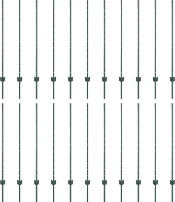 Image de vidaXL Poteaux de clôture à enfoncer, lot de 22, vert, 160 cm