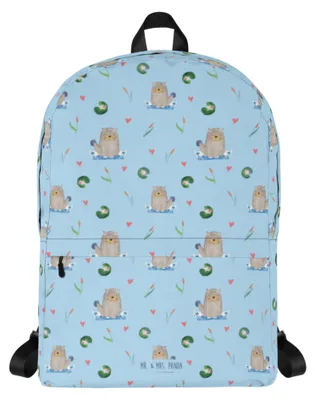 Produktbild von Mr. & Mrs. Panda Schulrucksack Otter Stein - Blau - Geschenk, Laptoprucksack, Seeotter, Business-Rucksack, Munter, Arbeitsrucksack, Grüßen, Pflanzen, Rucksack, See