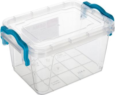 skladovací box GEMA 0,8l, 16x11x8,5cm, veko, klip, PH TYRK/TRA