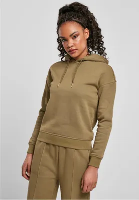 Immagine prodotto di Urban Classics TB1524 | Felpa con cappuccio da donna con polsini a coste - Colore: tiniolive - Taglia: M
