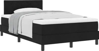 Obrázok produktu pre Posteľ s pružinovým rámom s vankúšom Čierny 120 x 200 cm látka