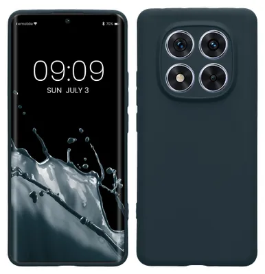 Produktbild von kwmobile Handyhülle für Xiaomi Redmi Note 14 Pro 5G / Poco X7 Hülle - weiches Handy Silikon Case - Schutzhülle Cover - Dunkler Schiefer