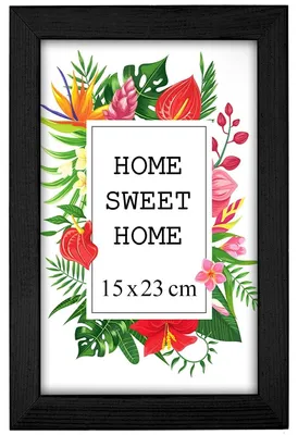 Produktbild von MG Design Schwarz Bilderrahmen 15 x 23 cm - Aus echtem Holz mit Acrylglas, zum Aufhängen & Aufstellen, für Fotos, Poster & Puzzle