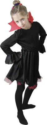 Produktbild von Vampirkostüm für Mädchen Vampirkleid schwarz-rot 5 bis 6 Jahre (110 bis 116 cm)