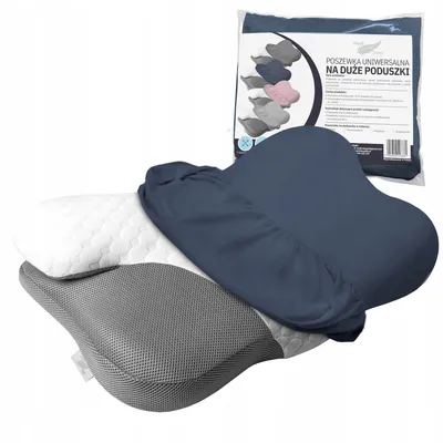 Produktbild von Kissenbezug für ein großes orthopädisches Kissen oder Gesundheitskissen – Universalgröße – Marineblauer Baumwollkissenbezug – 55 x 65 cm