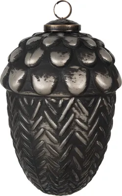 Image de Clayre & Eef Boule de Noël Ø 10x15 cm Noir Verre