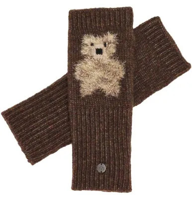 Fraas Handbekleidung Handstulpen mit golden glitzerndem Teddy 667183 in grün