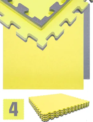 Produktbild von 3.2qm Profi Fitnessmatte 2cm - 4er Set 90x90 Bodenschutzmatte für Fitnessgeräte