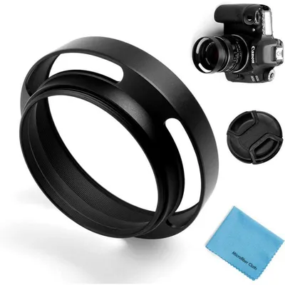 Produktbild von 43mm Hohl Metall Gegenlichtblende mit Objektivdeckel und Putztuch
