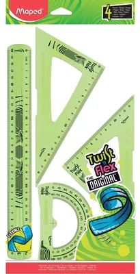 Imagen del producto de Maped 897157, Set de geometría Maped Twist'n Flex, de 4 piezas, con colores variados