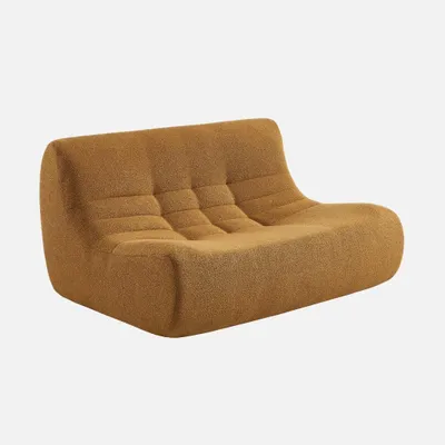 Produktbild von sweeek - 2-Sitzer Sessel mit strukturiertem Bouclé-Bezug - Senfgelb