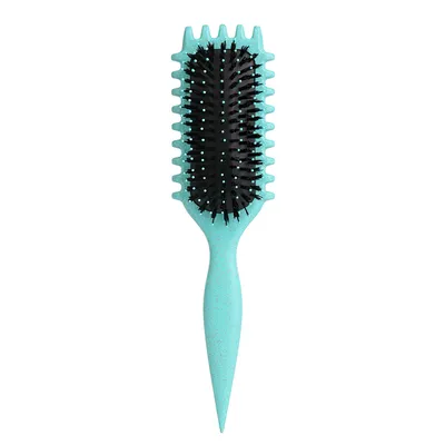 Produktbild von Curl Hair Brush, Lockenbürste , Curl Define Stylingbürste, Wildschweinborsten Bürste, Haarbürste zum Entwirren & Stylen für Frauen, Grün